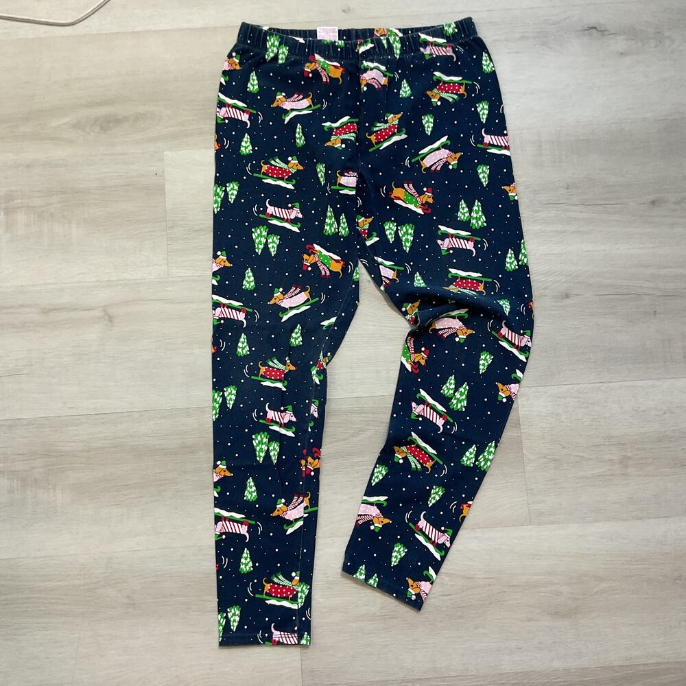 NoBoundaries Girls Christmas Holiday Leggings Dogs Sledding Large 11 13 36127834
